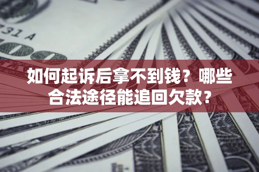 武汉如何起诉后拿不到钱？哪些合法途径能追回欠款？