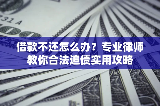 武汉借款不还怎么办？专业律师教你合法追债实用攻略