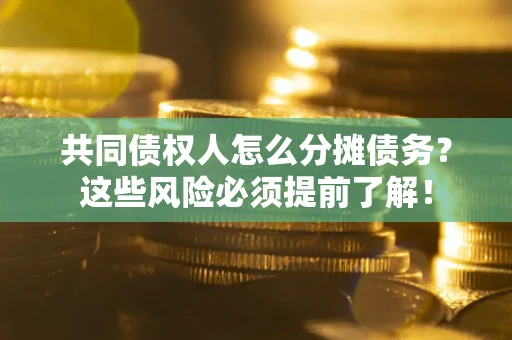 武汉共同债权人怎么分摊债务？这些风险必须提前了解！